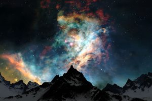 Mountains Clouds Nature Snow Outer Space Night Stars Colors Get Neat Image For Free
