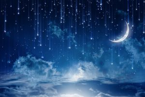 Sky Moonlight Nature Night Stars Clouds Rain Landscape Moon High Resolution iPhone Photograph