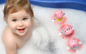 Cute Baby Taking Bath